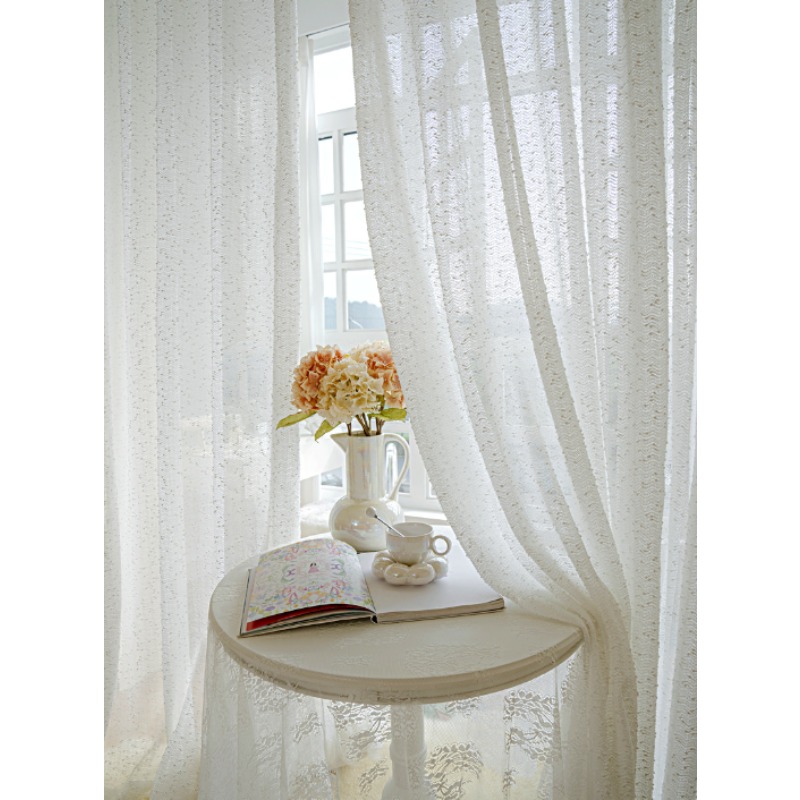 Home Fragrance French - ستائر فرنسية بسيطة بيضاء صغيرة ذات