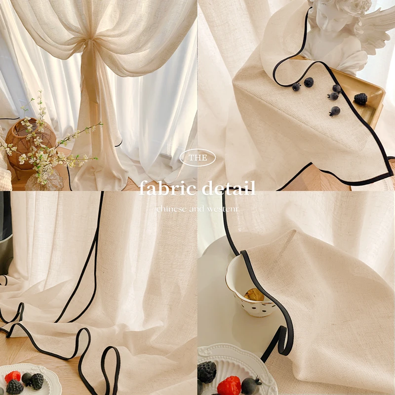 ستائر شيفون كتان بحدود سوداء ب - مراجعة Home Fragrance French وسعره